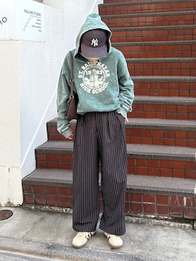 「アイテム（パーカー）」を使った、たけさきさん（レディース・160cm・20代）の秋コーディネート