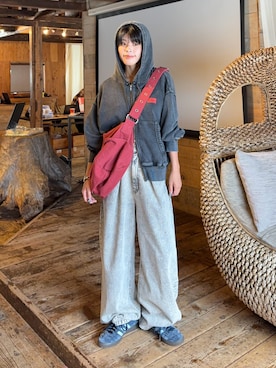 「アイテム（パーカー）」を使った、kkyn78さん（レディース・159cm）の夏コーディネート