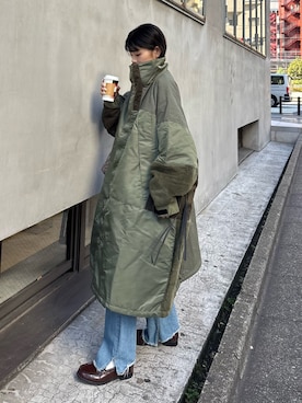 「アイテム（モッズコート）」を使った、たけさきさん（レディース・160cm・20代）の秋コーディネート