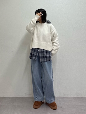 「アイテム（サンダル）」を使った、たけさきさん（レディース・160cm・20代）の冬コーディネート