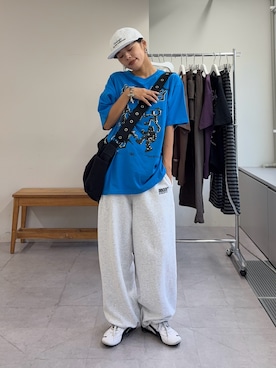 「アイテム（スウェットパンツ）」を使った、kkyn78さん（レディース・159cm・20代）の夏コーディネート
