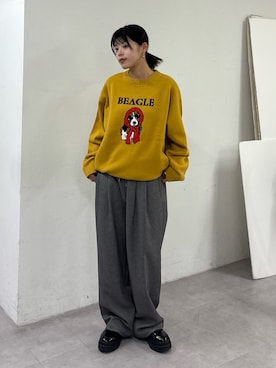 「スラックスパンツ」｜たけさきさん（レディース・160cm）の冬コーディネート