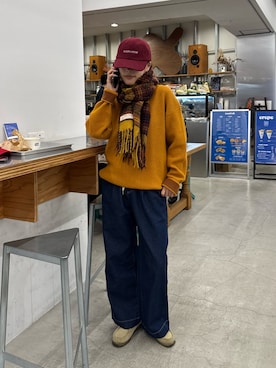 「おでかけコーデ」｜「アイテム（帽子）」を使った、たけさきさん（レディース・160cm）の秋コーディネート