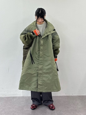 「アイテム（モッズコート）」を使った、たけさきさん（レディース・160cm・20代）の秋コーディネート