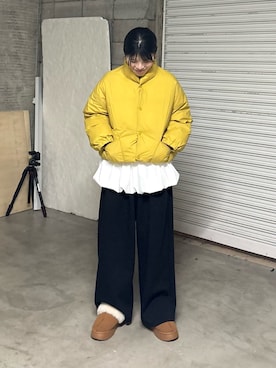 「GEVACO（ゲバコ）のアイテム」を使った、たけさきさん（レディース・160cm）の冬コーディネート