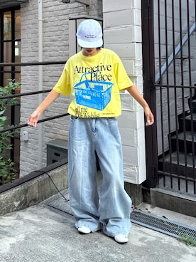 「ODD STUDIO（オッドスタジオ）のアイテム」を使った、たけさきさん（レディース・159cm）の夏コーディネート