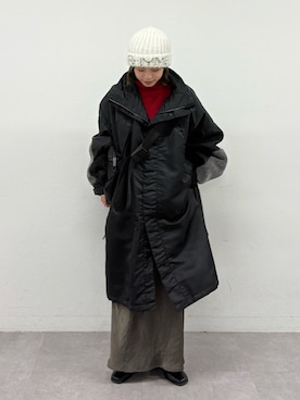 「アイテム（モッズコート）」を使った、たけさきさん（レディース・160cm・20代）の冬コーディネート