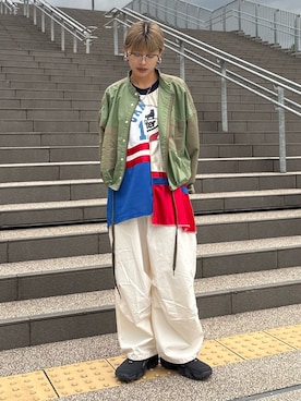 「アイテム（カーゴパンツ）」を使った、kkyn78さん（レディース・159cm）の秋コーディネート