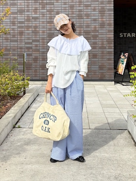 「etsinta（エシンタ）のアイテム」を使った、たけさきさん（レディース・160cm）の春コーディネート