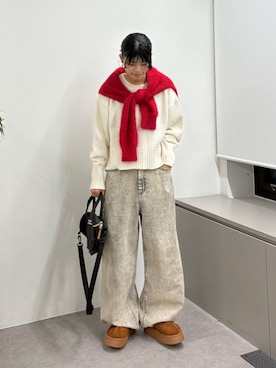 「CIAOPANIC TYPY（チャオパニックティピー）のムートンサンダル（サンダル）」を使った、kkyn78さん（レディース・160cm・20代）の秋コーディネート