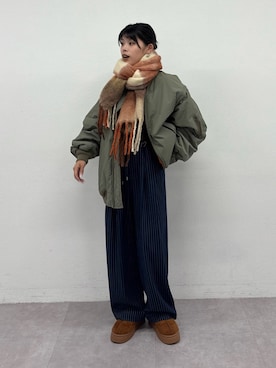 「アイテム（MA-1）」を使った、たけさきさん（レディース・160cm・20代）の冬コーディネート