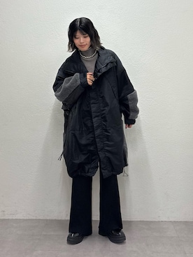 「アイテム（モッズコート）」を使った、たけさきさん（レディース・160cm）の秋コーディネート