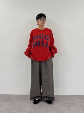 「CIAOPANIC TYPY（チャオパニックティピー）の∴【3サイズ展開/美シルエット】5タックワイドイージースラックス（スラックス、ブラウン系）」を使った、たけさきさん（レディース・160cm）の秋コーディネート