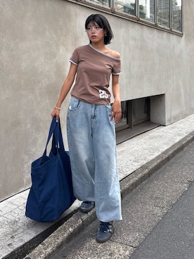 「ODD STUDIO（オッドスタジオ）のアイテム」を使った、たけさきさん（レディース・159cm）の夏コーディネート