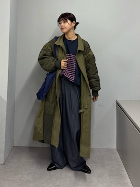 「etsinta（エシンタ）のアイテム」を使った、たけさきさん（レディース・160cm）の冬コーディネート