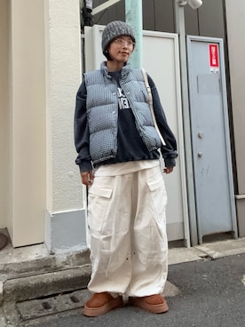 「CIAOPANIC TYPY（チャオパニックティピー）のムートンサンダル（サンダル）」を使った、kkyn78さん（レディース・160cm）の秋コーディネート