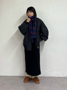 「アイテム（MA-1）」を使った、kkyn78さん（レディース・160cm）の秋コーディネート