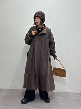 「アイテム（モッズコート）」を使った、たけさきさん（レディース・160cm）の秋コーディネート