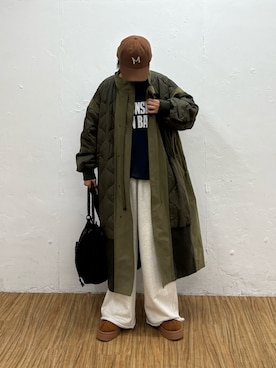 「CIAOPANIC TYPY（チャオパニックティピー）のムートンサンダル（サンダル）」を使った、kkyn78さん（レディース・160cm）の秋コーディネート