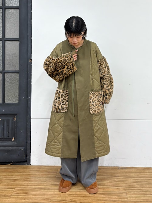 etsinta キルティング切り替えコート etsintaファー切替ノーカラーキルティングコート | CIAOPANIC