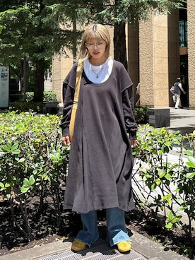 「etsinta（エシンタ）のアイテム（ワンピース/ドレス）」を使った、たけさきさん（レディース・159cm）の秋コーディネート