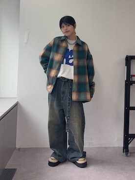 「CIAOPANIC TYPY（チャオパニックティピー）の【TYNNE.】あったかキルティングモックシューズ（その他シューズ、ベージュ系）」を使った、たけさきさん（レディース・160cm）の秋コーディネート