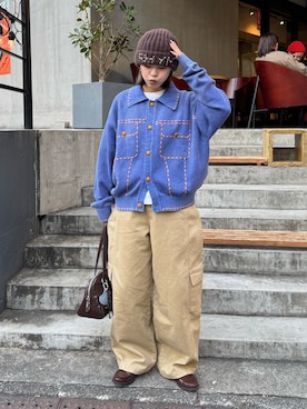 「CIAOPANIC TYPY（チャオパニックティピー）のアイテム（帽子）」を使った、たけさきさん（レディース・160cm）の冬コーディネート