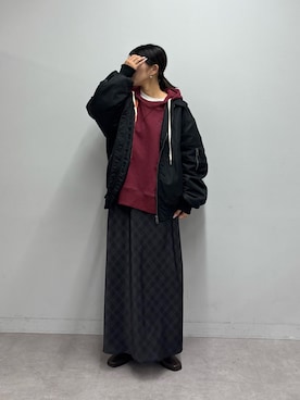 「アイテム（MA-1）」を使った、たけさきさん（レディース・160cm・20代）の冬コーディネート