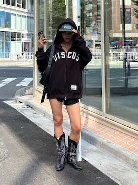 「アイテム（パーカー）」を使った、kkyn78さん（レディース・159cm・20代）の夏コーディネート