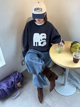 「CIAOPANIC TYPY（チャオパニックティピー）のアイテム（帽子）」を使った、たけさきさん（レディース・160cm）の秋コーディネート