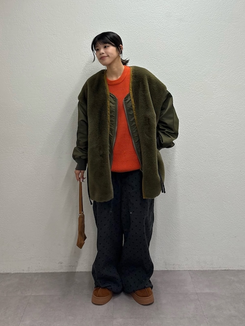 セール】【etsinta/エシンタ】ファー切替ジャケット（ブルゾン