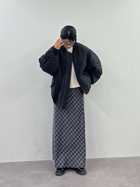 「アイテム（MA-1）」を使った、kkyn78さん（レディース・160cm）の秋コーディネート