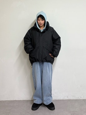 「秋服コーデ」｜「アイテム（ダウンジャケット/コート）」を使った、たけさきさん（レディース・160cm）の秋コーディネート