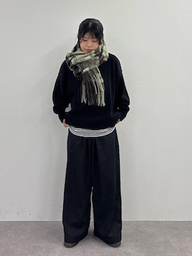 「アイテム（マフラー、グリーン系）」を使った、kkyn78さん（レディース・160cm）の秋コーディネート