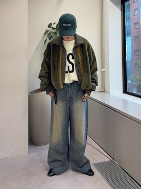 「アイテム（ミリタリージャケット）」を使った、たけさきさん（レディース・160cm）の秋コーディネート