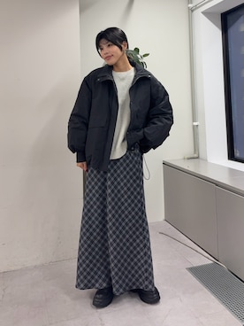 「アイテム（ブルゾン）」を使った、たけさきさん（レディース・160cm）の秋コーディネート