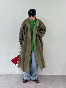 「アイテム（モッズコート）」を使った、たけさきさん（レディース・160cm・20代）の秋コーディネート