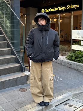 「CIAOPANIC TYPY（チャオパニックティピー）のアイテム（ダウンジャケット/コート）」を使った、たけさきさん（レディース・160cm）の冬コーディネート