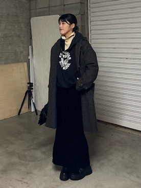 「GEVACO（ゲバコ）のアイテム」を使った、たけさきさん（レディース・160cm）の冬コーディネート