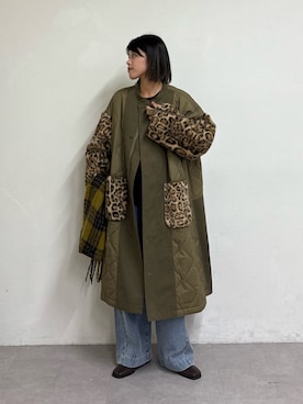 「アイテム（モッズコート）」を使った、たけさきさん（レディース・160cm）の秋コーディネート