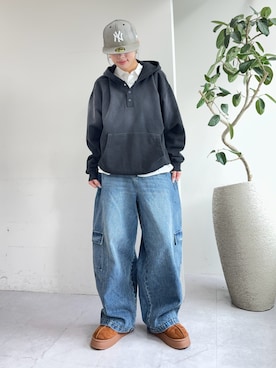 「アイテム（サンダル）」を使った、たけさきさん（レディース・160cm・20代）の冬コーディネート