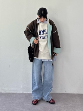 「PENNEYS（ぺニーズ）のアイテム（バッグ）」を使った、たけさきさん（レディース・160cm）の秋コーディネート