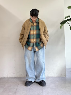 「DISCUS（ディスカス）のアイテム」を使った、たけさきさん（レディース・160cm）の秋コーディネート