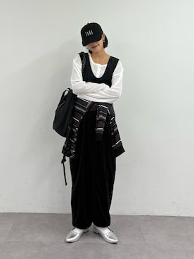 「アイテム（つなぎ/オールインワン）」を使った、kkyn78さん（レディース・160cm）の秋コーディネート