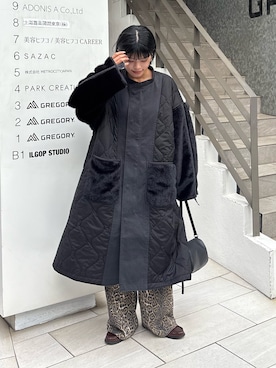 「アイテム（モッズコート）」を使った、たけさきさん（骨格ナチュラル・レディース・160cm）の冬コーディネート