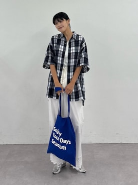 「SEADAM（シーダム）のアイテム」を使った、たけさきさん（レディース・159cm）の夏コーディネート