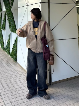 「アイテム（キーホルダー、ホワイト系）」を使った、たけさきさん（レディース・160cm）の冬コーディネート