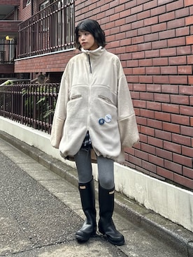 「etsinta（エシンタ）のアイテム（ブルゾン）」を使った、たけさきさん（レディース・160cm）の秋コーディネート