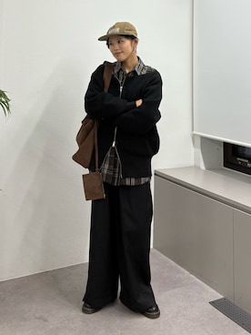 「DISCUS（ディスカス）のアイテム（キャップ）」を使った、たけさきさん（レディース・160cm）の秋コーディネート