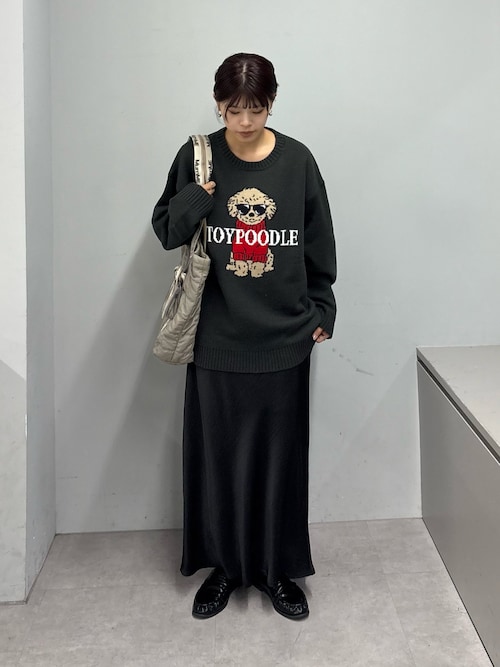 セール】【ユニセックス】犬アソート柄ロゴジャガードニット（ニット